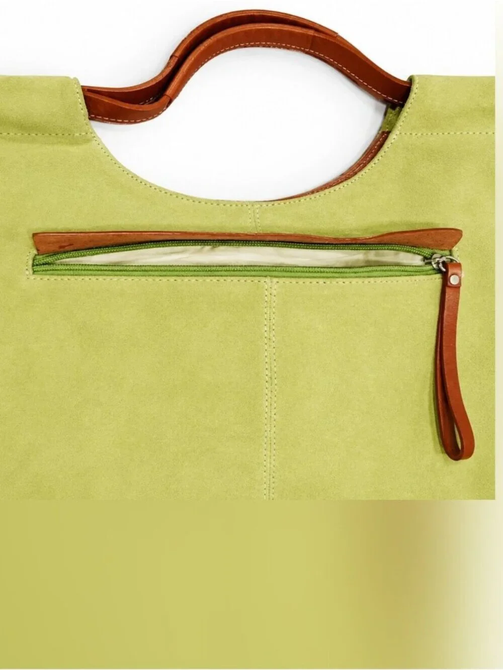 Vintage Tod’s Lime Green Suede Leather Hobo Shoulder Bag Y2K Italian Designer